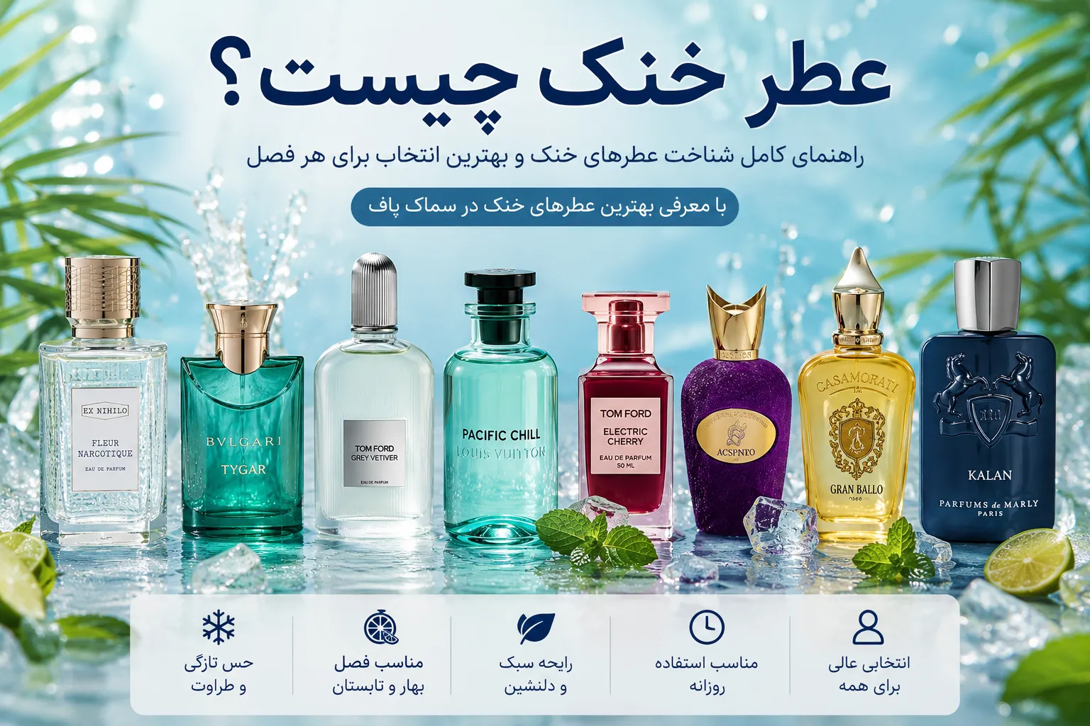 عطر خنک چیست؟ راهنمای انتخاب بهترین عطرهای خنک مردانه، زنانه و یونیسکس